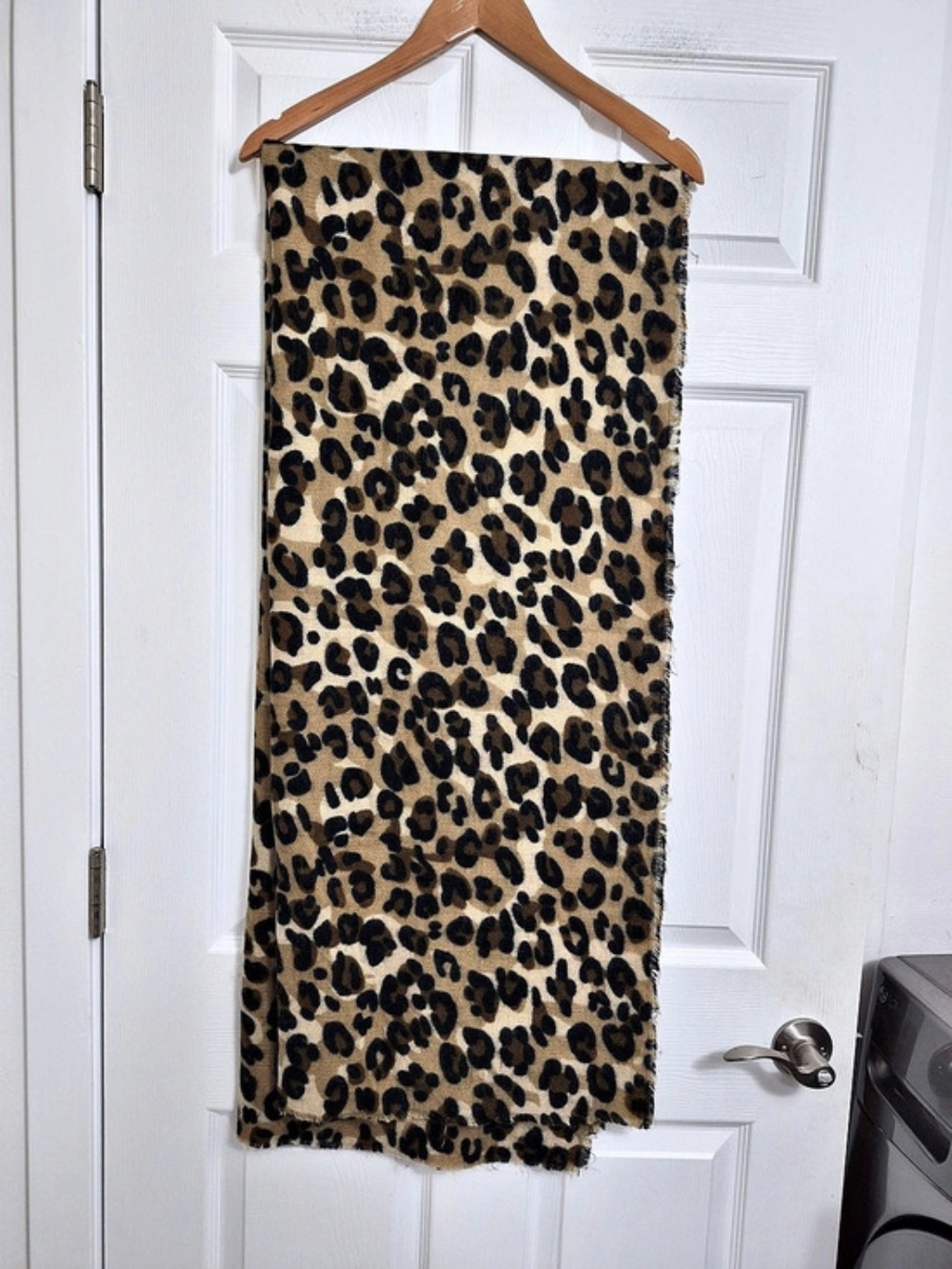 Aldo Leopard Print Fringe Scarf